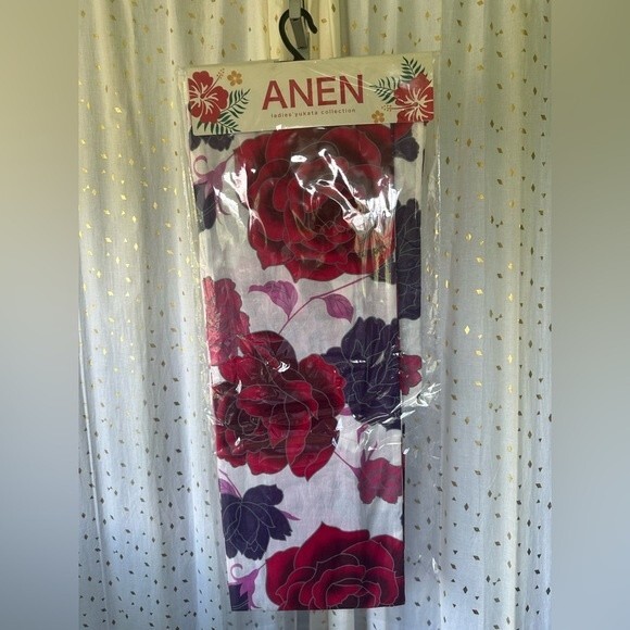 ANEN Ladies Pink Purple Floral Japanese Yukata Collection Kimono Robe NWT - Picture 3 of 4